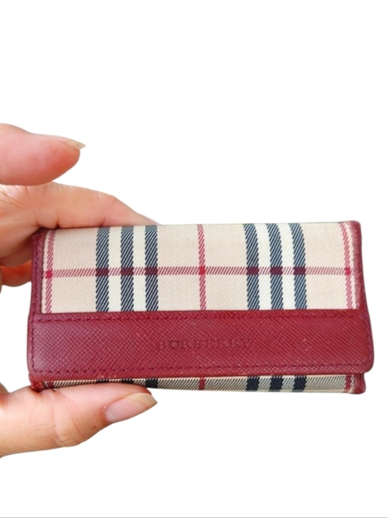Burberry Accessories - Burberry Check Print Canvas Leather Keyholder